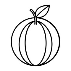 ceylon gooseberry fruit line art on white background