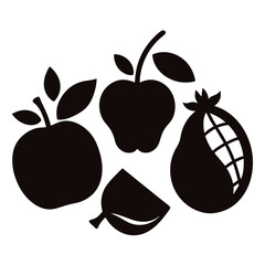 black vector fruit silhouette