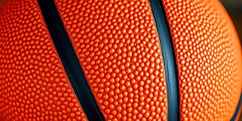 Close-up of a basketball's textured surface, showcasing its orange and black pattern,  pattern,   seamless pattern