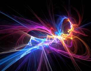 Obraz premium Abstract fractal explosion of vibrant colors