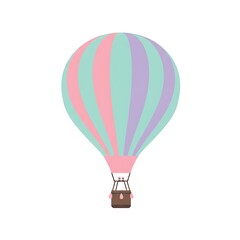 Fototapeta premium Colorful Hot Air Balloon Graphic Illustration Isolated on White