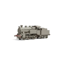 Fototapeta premium Toy Steam Engine Model Detailed Locomotive on White