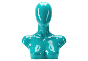 Isolated teal mannequin, torso of a headless woman for clothing or jewelry display
