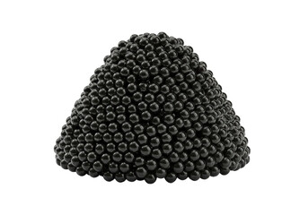 Isolated heap of black caviar roe for gourmet seafood appetizer; fresh, expensive delicacy