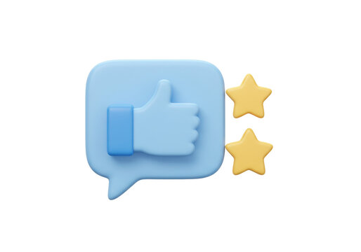 Isolated hand gesture like in a speech bubble and gold stars concept, rendering 3D illustration