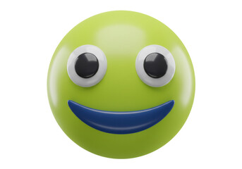 Isolated happy emoji with smile and big eyes, social media and communication sticker