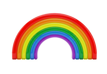 Fototapeta premium Isolated rainbow shape, cheerful colorful plastic toy, design element, happiness, joy, peace