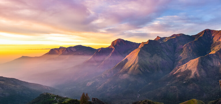 Sunrise in Munnar Hill station, Idukki, Munnar, Kerala, India