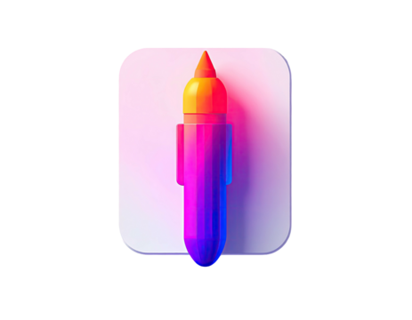 Colorful marker icon, 3D style, on a rectangular platform - Powered by Adobe