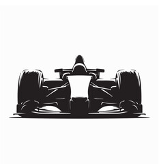 Fototapeta premium Front Facing Formula 1 Vehicle Vector Image isolated on white background