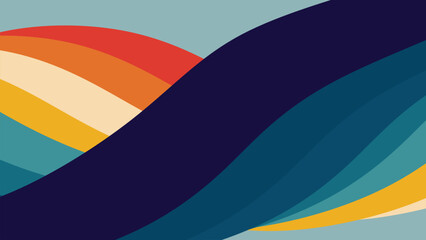 Retro background with rainbow color combination. Abstract texture of red, yellow, green, blue, stock illustration. Nature, Asia - Asia-Pacific, Shapes, Blue, Hills