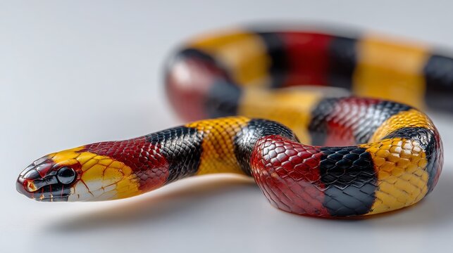 Captivating Closeup of a Coral Snake Detailed Macro Photography for Nature Enthusiasts