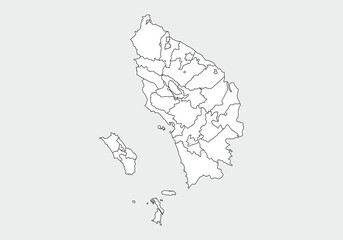 simple administrative,political and road map vector map of indonesian. province sumatra utara