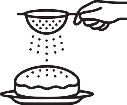 black and white sifting cake clip art preview