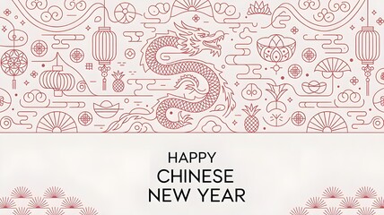 Chinese New Year Banner Design (White,Red)