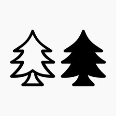 pine tree icon solid and line style