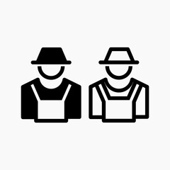farmer icon line and solid style