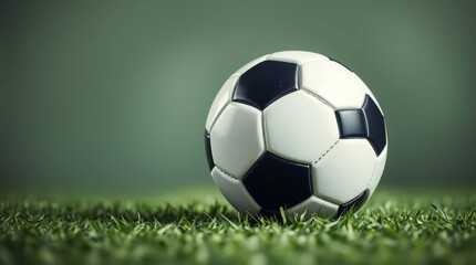 Fototapeta premium soccer ball on green grass
