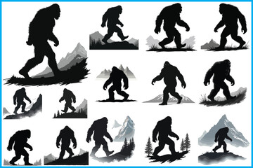 Bigfoot Sasquatch Silhouette Bundle
