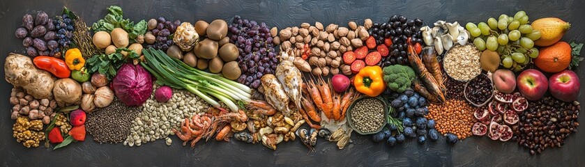 Healthy Variety of Fresh Vegetables and Legumes