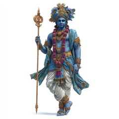 Obraz premium Divine action of lord krishna india 3d art cultural heritage studio lighting spirituality