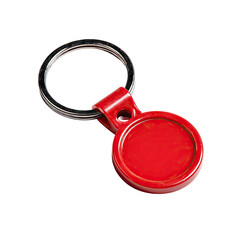 Red circular keychain