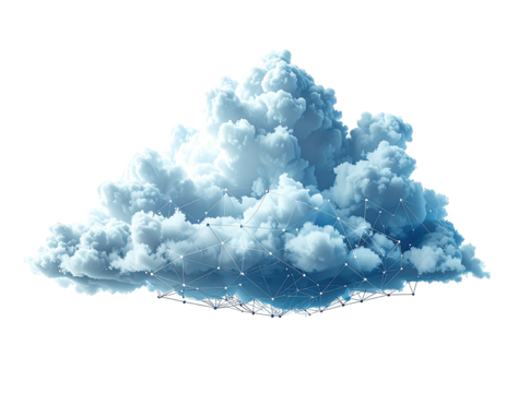 Light-blue cloud shape, detailed, with connecting lines