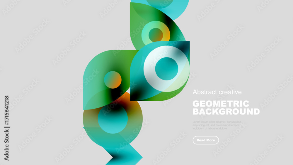 Poster abstract owl shape formed using colorful overlapping geometric forms. minimalist design with gradien