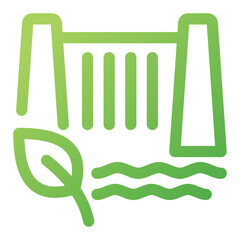 Hydropower Gradient Outline Icon