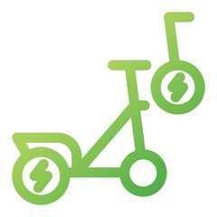 Electric Scooter Gradient Outline Icon