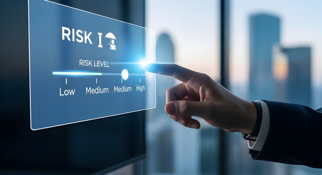 Assess risk level on a touch screen interface in the modern office