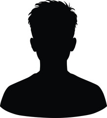 Silhouette of a young man headshot isolated on professional portrait graphic vector