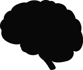Abstract silhouette of human brain silhouette silhouette silhouette vector