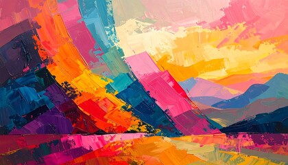 Fototapeta premium Abstract landscape of vibrant colors