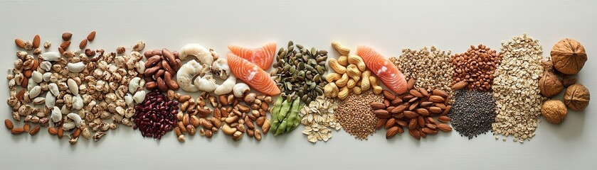 Healthy Nuts and Seeds Variety Spread on Table