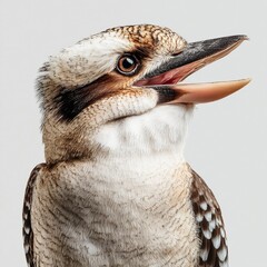 A Kookaburra in Full Laughter Stunning Studio Portrait Captures the Unique Vocalizations of This Australian Bird