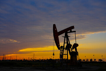 Oil pump in the outdoor work