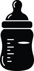 Baby feeding bottle icon simple clean silhouette vector