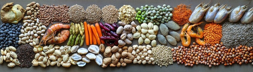 Assorted Spices and Legumes Flat Lay Variety