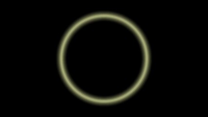 A glowing neon circle that pulsates and floats on a black background, perfect for titles or an abstract symbol