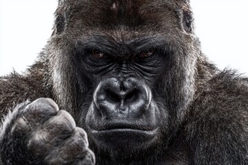 Powerful Primate Stunning Studio Portrait of a Majestic Gorilla Exuding Strength and Wildness