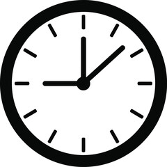 Analog clock face round timekeeping hour minute second hands vector