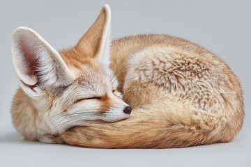 A Serene Fennec Fox in Studio Portrait Capture the Quiet Majesty of this Desert Creature
