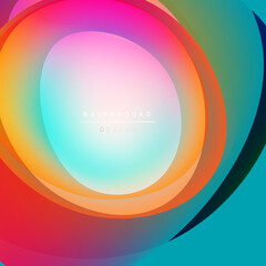 Abstract colorful layers create circular design. Gradient hues blend, forming vibrant visual effect. Modern background element.