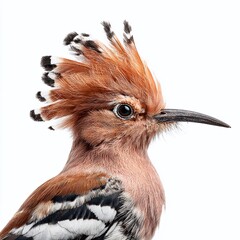 Stunning Studio Portrait of a Hoopoe Vibrant Feathers and Majestic Crown Closeup