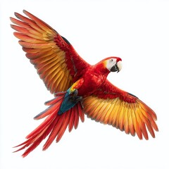 Stunning Scarlet Macaw in Studio Portrait Vibrant Colors and Majestic Detail