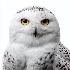 Intriguing Studio Portrait of a Wise Snowy Owl Capturing Majesty and Depth in a Stunning CloseUp