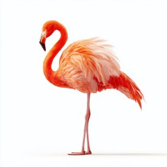 Exquisite Flamingo in Studio Portrait A Detailed Showcase of Avian Elegance