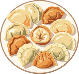 Assorted Dumpling Platter Steamed and Fried Asian Appetizer