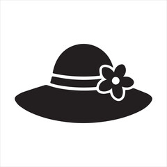 Easter Hat icon silhouette vector with white background